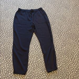 Theory Blue Satin Joggers with Elastic Waistband and Relaxed Fit